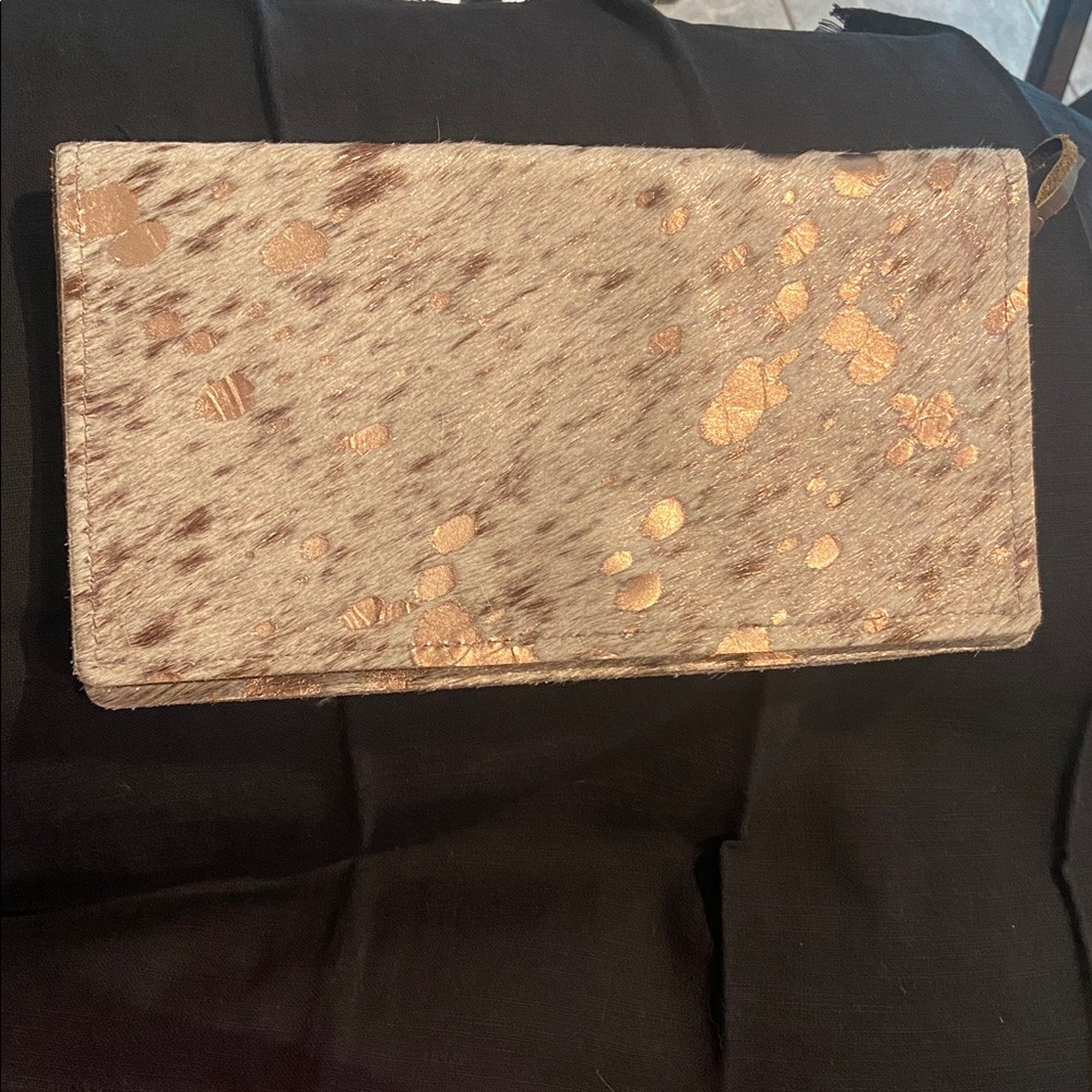 Cowhide & Lurex large Clutch